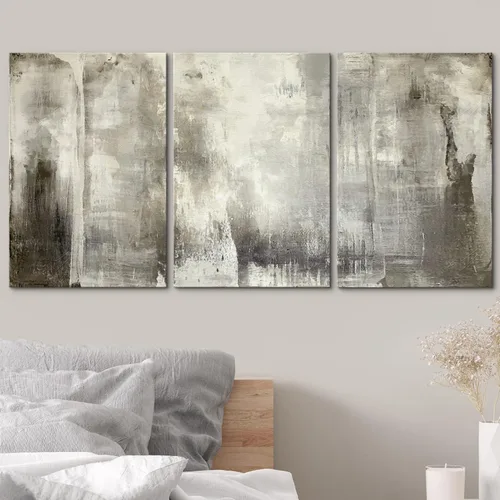 Vista 410 de wall26 Lienzo enmarcado para pared, juego de arte de acuarela pastel, paisaje rural, ilustraciones con formas abstractas, arte moderno, decorativo