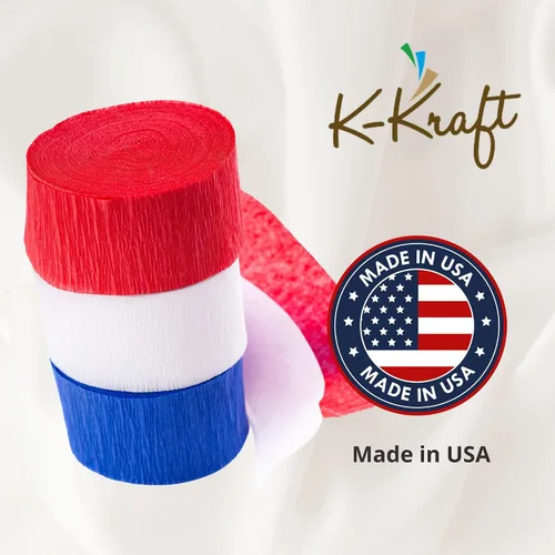 Vista 2 de K-Kraft Serpentinas decorativas de papel crepé colgantes hechas en Estados Unidos para cumpleaños, fiestas, vacaciones, escuela, boda, ducha