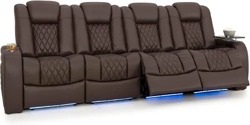 Vista 10 de Seatcraft Asiento de cine en casa Diamante Marrón Reclinable Individual
