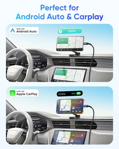 Vista 3 de SUNGUY Cable USB C para Android Auto de 10 Gbps, 1.5 pies 3A USB 3.1 Gen 2, carga rápida y transferencia de datos, cable USB C CarPlay, compatible