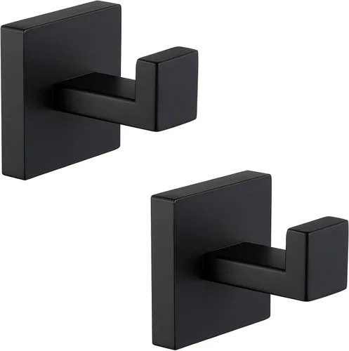Vista 20 de Gancho para Toalla Angle Simple Negro y Oro, Gancho de Baño Cuadrado de Acero Inoxidable 304 para Pared SUS304 acero inoxidable, soporte