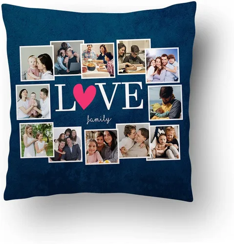 Vista 20 de Almohada fotográfica personalizada. Personalizada con imágenes para cumpleaños, aniversario y Navidad. (inserto + funda)