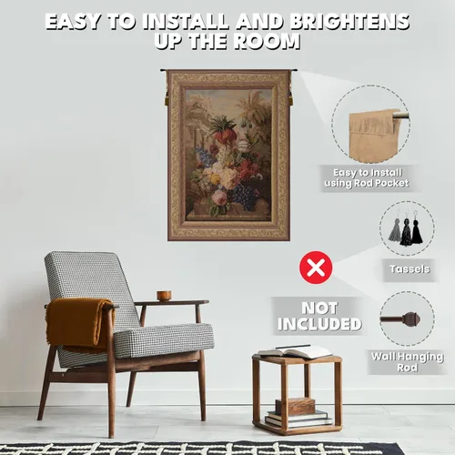 Vista 6 de Charlotte Home Furnishings Inc. Bouquet Exotique - Tapiz francés para colgar en la pared, 58 x 44 pulgadas, mezcla de algodón y poliéster, arte