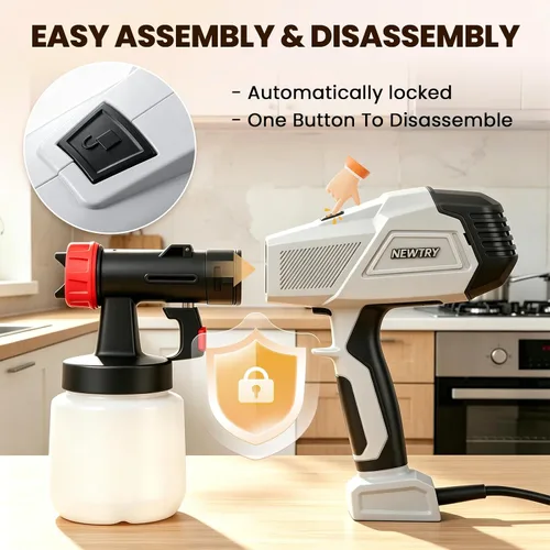Vista 5 de NEWTRY Pistola pulverizadora de chocolate de 500 W para pasteles, pulverizador de pintura eléctrico de 110 V, kit de rociador de pasteles, 3 modos