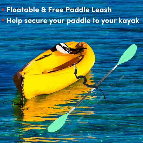 Vista 34 de Remo de kayak, 88 pulgadas, 4 piezas de remos para kayak, flotador de eje de aleación de aluminio resistente, ligero, desmontable, ajustable