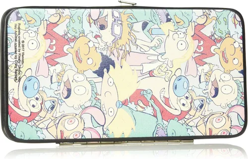 Vista 2 de Billetera con bisagra de hebilla Nick Rewind 90 's KID 8 personajes Mash Up Collage