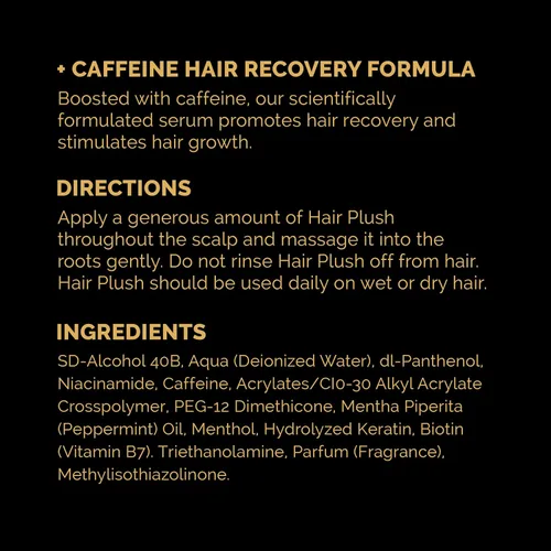 Vista 6 de Hair Plush, Serum con cafeína para tratar caída de cabello, crecimiento y engrosamiento