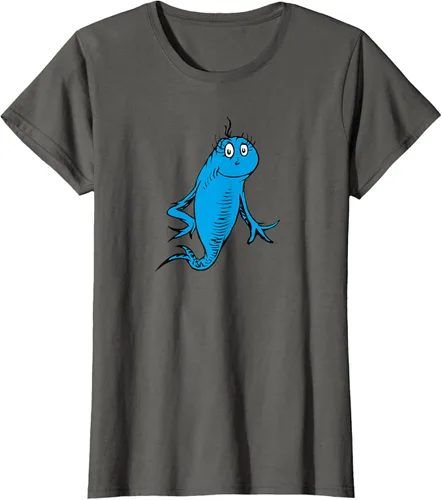 Vista 7 de Dr. Seuss Blue Fish Character - Camiseta con licencia oficial Negro