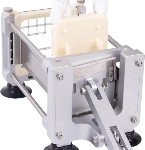 Vista 8 de Cortador de papas fritas de servicio pesado con 3 cuchillas de acero inoxidable (1/4" 3/8" 1/2") - Rebanador manual de papas de metal para verduras