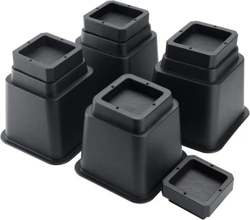 Vista 9 de BTSD-home Elevadores de cama ajustables de 12 pulgadas, resistentes, elevación en alturas de 1,2,3,4,5,6,7,8,9,10,11,12 pulgadas para sillón, sofá