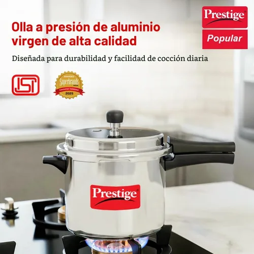 Vista 2 de Ollas a presión de aluminio Prestige Popular, Plateado