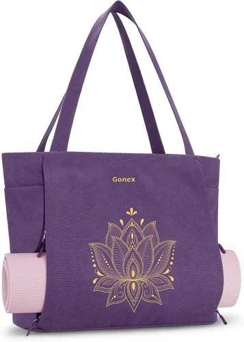 Vista 17 de Gonex Bolsa para Esterilla de Yoga, Bolsa Grande con Múltiples Bolsillos para Mujeres y Hombres, Portador de Esterilla de Lona, Cremallera Completa