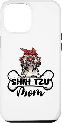 Vista 6 de iPhone 15 Shih Tzu Mom Shirt Dog Bone Mothers Day Dog Mama Case