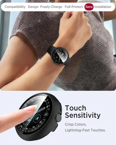 Vista 6 de Miimall - Juego de 2 fundas con protector de pantalla para Google Pixel Watch 4 de 1.772 pulgadas, antiarañazos, sensible de alta definición
