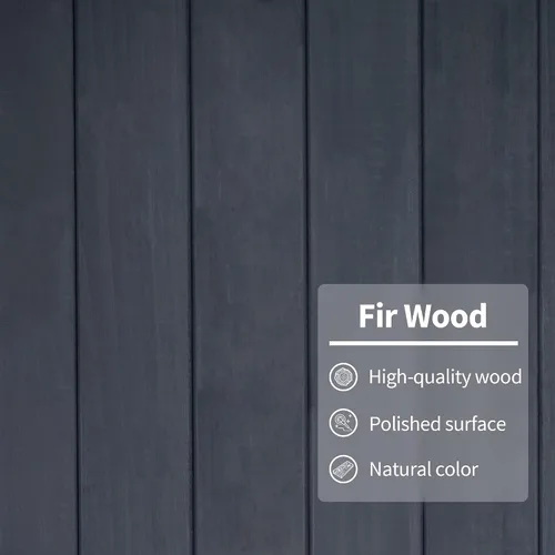Vista 7 de Mcombo Gabinete de almacenamiento para exteriores, cobertizo de madera, organizador de cobertizo de jardín, casilleros de madera con madera de abeto