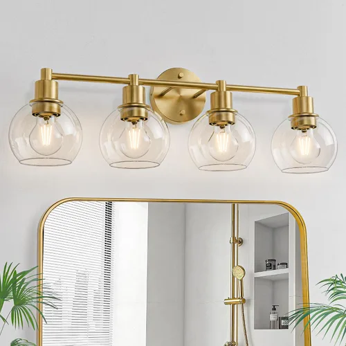 Vista 18 de 2 lámparas de baño, luces de tocador negras, luces de tocador de baño de granja, 2 luces, globo negro mate, accesorio de iluminación sobre espejo