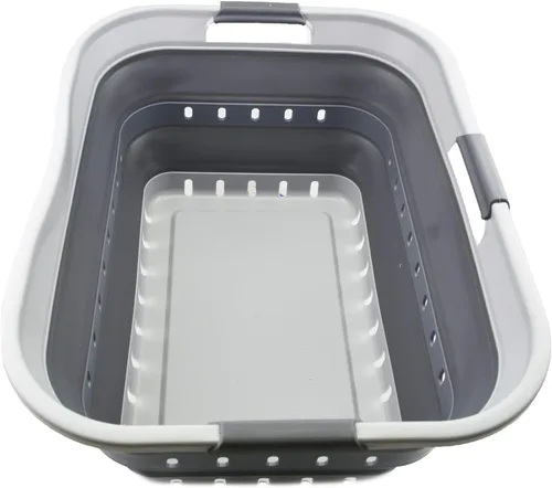 Vista 16 de SAMMART Cesta de lavandería de plástico plegable de 42L (11 galones) - Contenedor/Organizador de almacenamiento plegable emergente - Cesta/Canasta