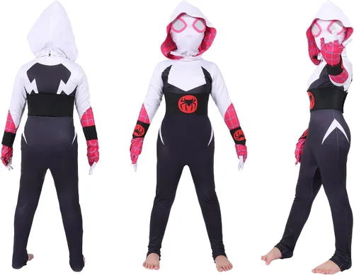 Vista 5 de 2023 Super Hero Halloween Cosplay Costume Spandex 3D Style Jumpsuit Kids