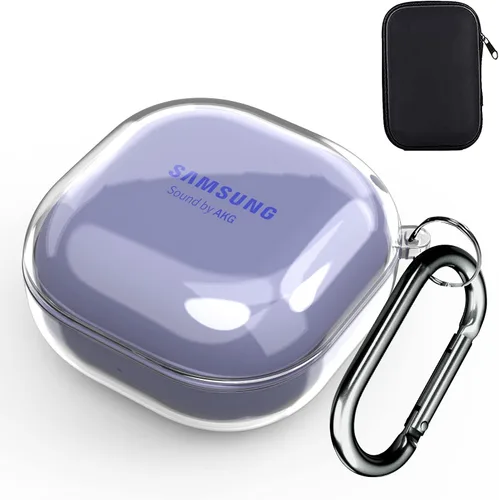 Vista 7 de AIIKO Funda compatible con Galaxy Buds 2 Pro 2022/Galaxy Buds 2/Pro Case 2021 /Galaxy Buds Live Case 2020 Funda protectora de TPU suave transparente