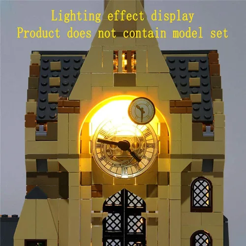 Vista 7 de GEAMENT Juego de luces para Hogwarts Clock Tower Building Blocks Modelo compatible con Lego 75948 (juego de modelos no incluidos)