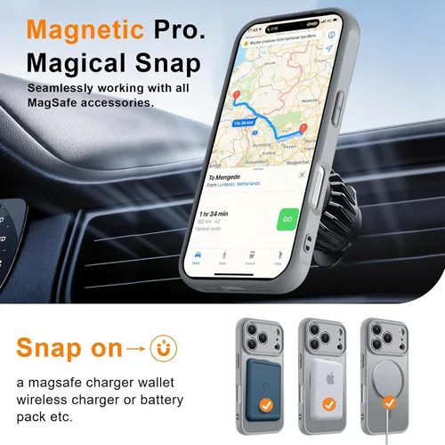 Vista 224 de MOCCA - Funda magnética resistente para iPhone XR de 6.1 pulgadas, compatible con MagSafe, funda con protección contra caídas de grado militar