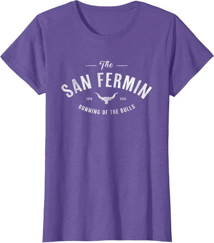 Vista 26 de The Running of the Bulls" - Pamplona Gift - Camiseta San Fermin, Rojo, S Asfalto