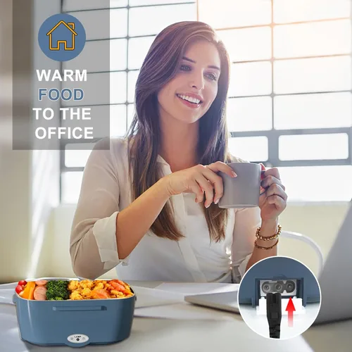 Vista 5 de Monteka Fiambrera eléctrica calentador de alimentos – Calentador de alimentos portátil a prueba de fugas para adultos para coche/hogar/camión con 5 L