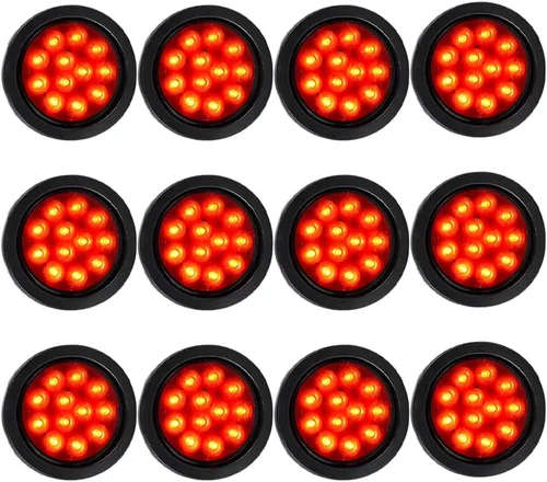 Vista 43 de Kit de tapones de cableado con cubierta de hule para luz trasera LED redonda de 4", 12 ledes, para RV, camioneta