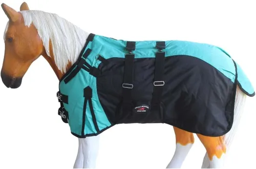 Vista 14 de Manta de invierno de 42" 1200D para potro, poni, caballo, y asno en miniatura rojo BLK 51946 Challenger