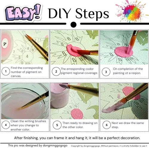 Vista 8 de SYSMYXGS Pintura por números para adultos principiantes kits de pintura acrílica con pinceles, pigmento, lienzo al óleo, manualidades