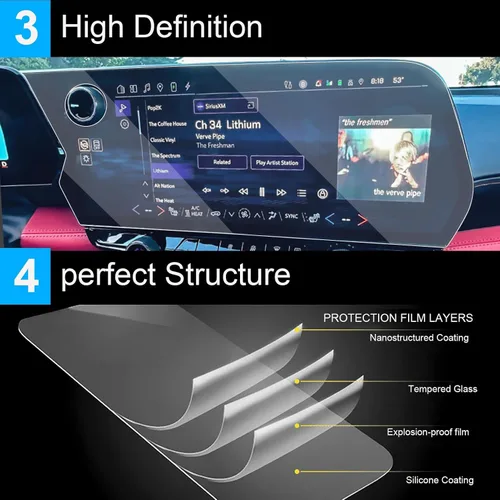 Vista 4 de TTCR-II Protector de pantalla compatible con Chevy Blazer EV 2024-2025, pantalla de navegación transversal, para Blazer EV 2024-2025, protector