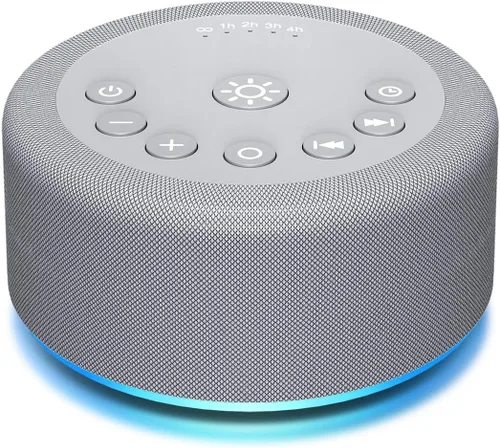 Vista 7 de Máquina portátil de ruido blanco, mini máquina de sonido con luz, 30 sonidos relajantes, recargable para adultos, bebés, niños, máquina de ruido