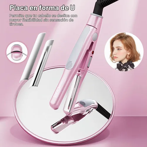 Vista 3 de DAN Technology, Plancha de pelo pequeña para cabello corto, mini plancha de pelo de 1/2 pulgada, plancha plana de viaje de doble voltaje, placas