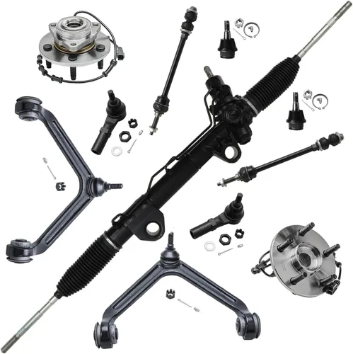 Vista 108 de Detroit Axle - Kit de suspensión delantera 4WD para Nissan Frontier Pathfinder Xterra, 2 cubos de rodamientos de ruedas, 2 brazos de control