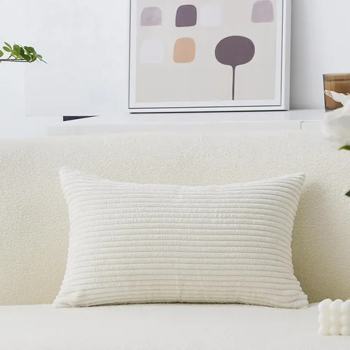Vista 54 de Home Brilliant Funda de almohada de primavera de 18x18 pulgadas, funda de almohada de terciopelo a rayas para silla y sofá, funda de almohada