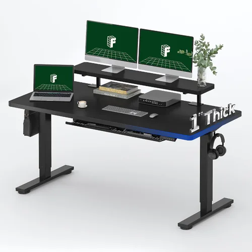 Vista 23 de FLEXISPOT Escritorio Eléctrico de Pie de Una Pieza, 40 x 24 Pulgadas Escritorio Ajustable con Superficie Sin Costuras, Controlador de Memoria