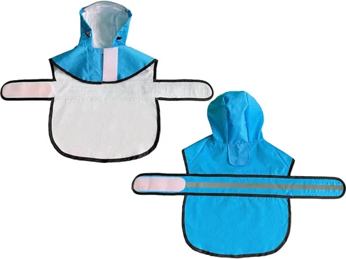Vista 5 de Impermeable para Perros Resistente al Agua Reflectante - Poncho Ligero Transpirable con Capucha Abrigo Chaqueta de Lluvia con Correa Ajustable