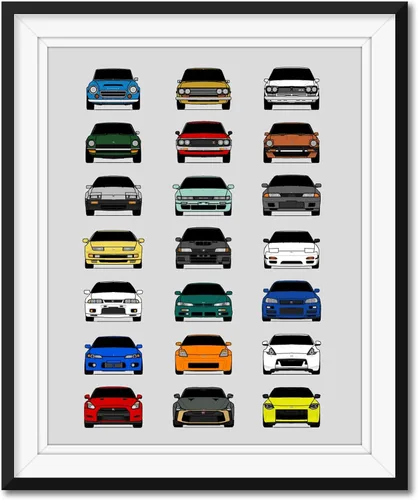 Vista 10 de Custom Car Posters Póster hecho a mano compatible con Mercedes-Benz Impresión de Evolución Arte de Pared Decoración Mejor de las Generaciones