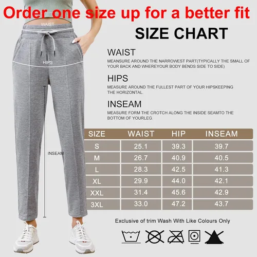 Vista 6 de lemonsky Pantalones deportivos de pierna recta con cordón para mujer, pantalones deportivos casuales con bolsillos, pantalones de entrenamiento