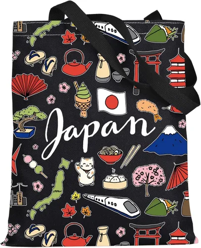 Vista 7 de LEVLO Bolsa de viaje Japón - Bolsa con cremallera para regalos de viaje japoneses, Japan, Bolsa de cosméticos