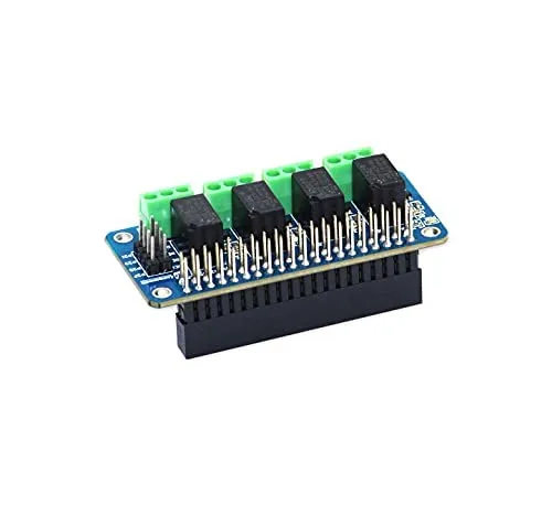 Vista 5 de Relé 4 Zero 3V 4 Channel Relay Shield para Raspberry Pi, Relé HAT Expansión Relay Board para Raspberry Pi 4B/3B+/3B/2B/B+/A+/Zero y Zero W Módulo