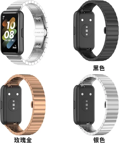 Vista 2 de Senter Liberación rápida de una cuenta sólida correa de acero refinado banda de acero inoxidable para Huawei Band 7 pro Smart Watch