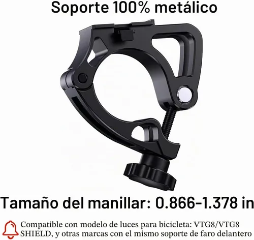 Vista 3 de VICTAGEN Soporte de repuesto para luces de bicicleta modelo VTG8 VTG8Shield B3, base de montaje de faros de bicicleta, soporte de luz de bicicleta