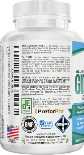 Vista 3 de Suplemento de apoyo para la salud intestinal (25 en 1) con prebióticos, probióticos, postbióticos y enzimas digestivas Suplementos intestinales