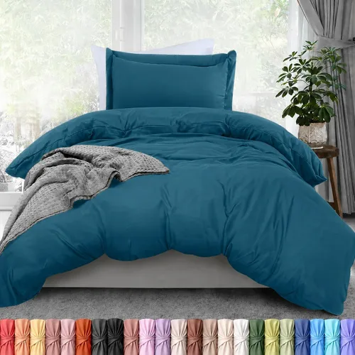 Vista 64 de Utopia Bedding Juego de funda de edredón tamaño individual - 2 piezas con cierre de cremallera - 1 funda de edredón 68X90 pulgadas y 1 funda de Beige