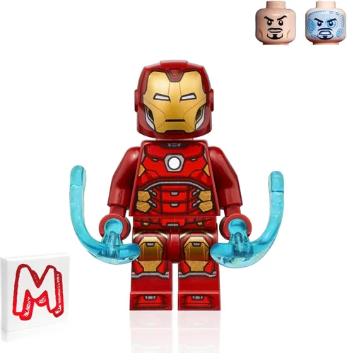Vista 2 de LEGO Marvel Avengers Super Heroes Minifigura - Iron Man (con hexágono plateado y explosiones de poder) 76166