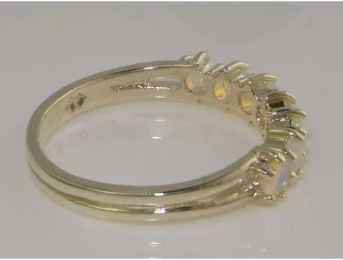 Vista 5 de Anillo de eternidad de plata de ley 925 con ópalo auténtico para mujer