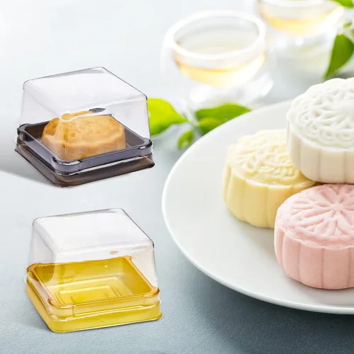 Vista 6 de 400 recipientes transparentes de postre para cupcakes con tapas, caja individual para cupcakes, caja de plástico para tartas, cajas individuales
