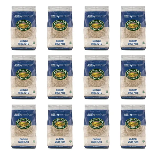 Vista 4 de Nature's Path Cereal orgánico Kamut Puffs, paquete respetuoso con la tierra, hojaldres de trigo Khorasan, sin OMG, 0.63 oz de granos enteros, sin