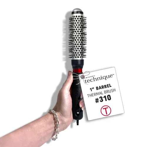 Vista 13 de Cricket Technique - Cepillo térmico para el cabello #300 de 0.75 pulgadas para secado, rizado y peinado, barril de retención de calor con cerdas